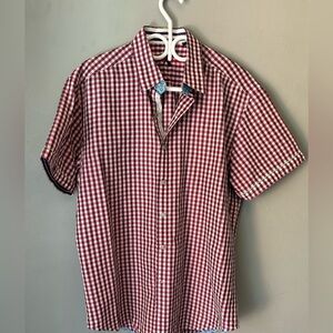 Robert Graham men’s pink plaid short sleeve button up shirt. Size XL.